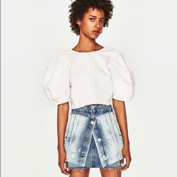 Zara Dresses & Skirts - Zara overlapping denim skirt
